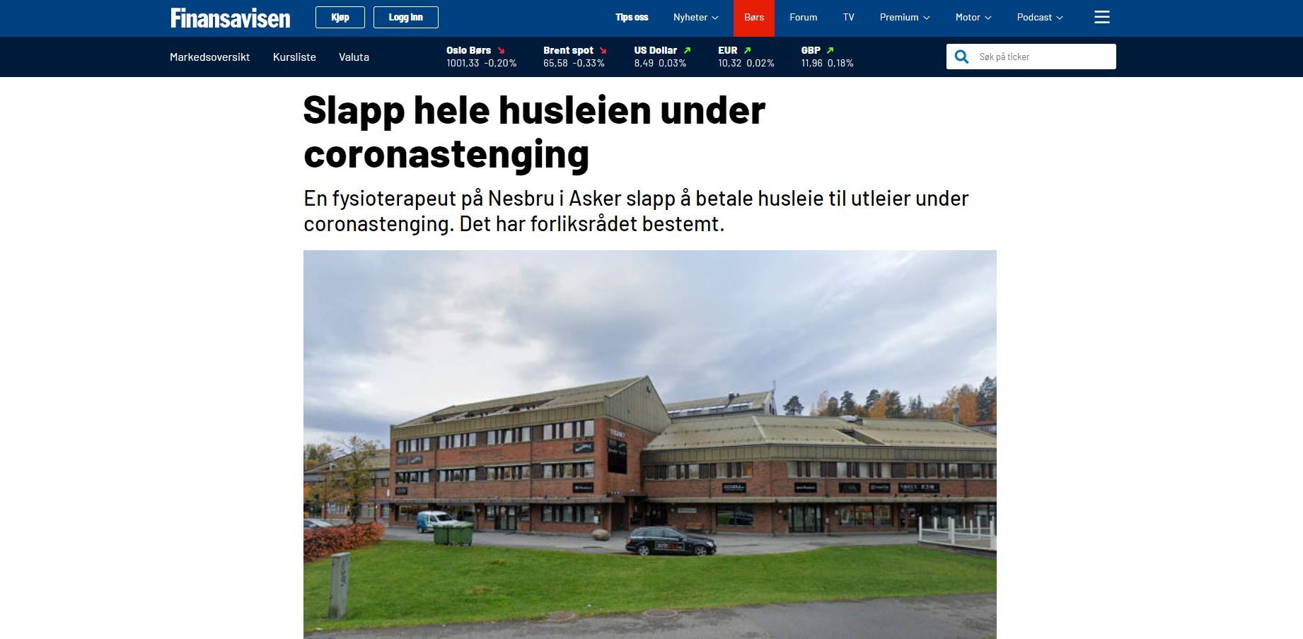 Skjermbilde husleie corona